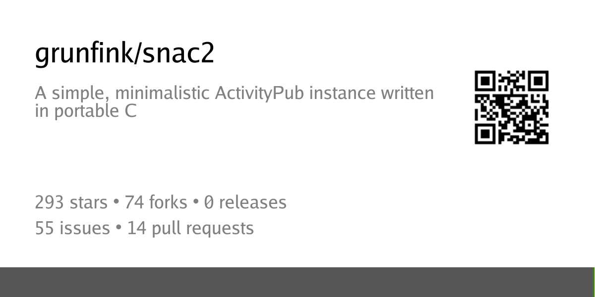Summary card of repository grunfink/snac2