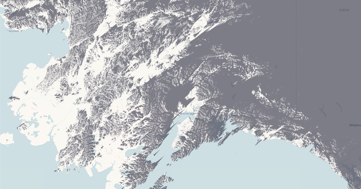 Mountain shadows cast across Alaska