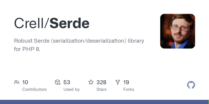 Robust Serde (serialization/deserialization) library for PHP 8. - Crell/Serde