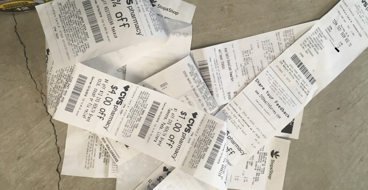 a pile of receipts