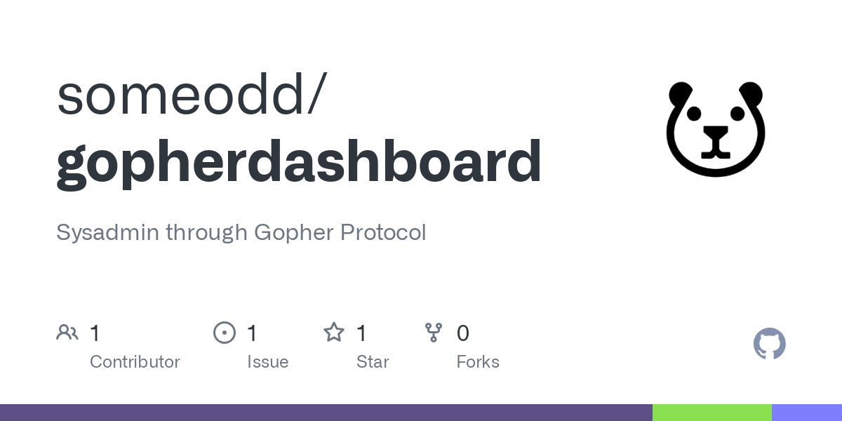 Sysadmin through Gopher Protocol. Contribute to someodd/gopherdashboard development by creating an account on GitHub.