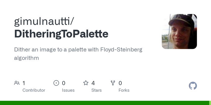 Dither an image to a palette with Floyd-Steinberg algorithm - gimulnautti/DitheringToPalette