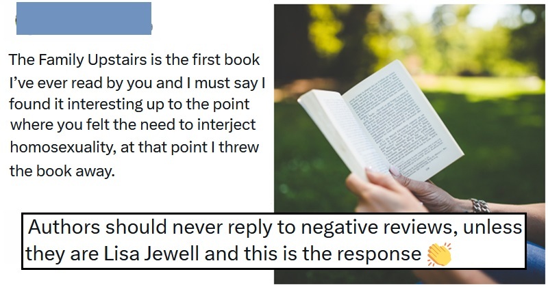 A homophobe rebuked an author for including LGBTQ content in her book and sparked the best clapback to bigotry you’ll see anytime soon