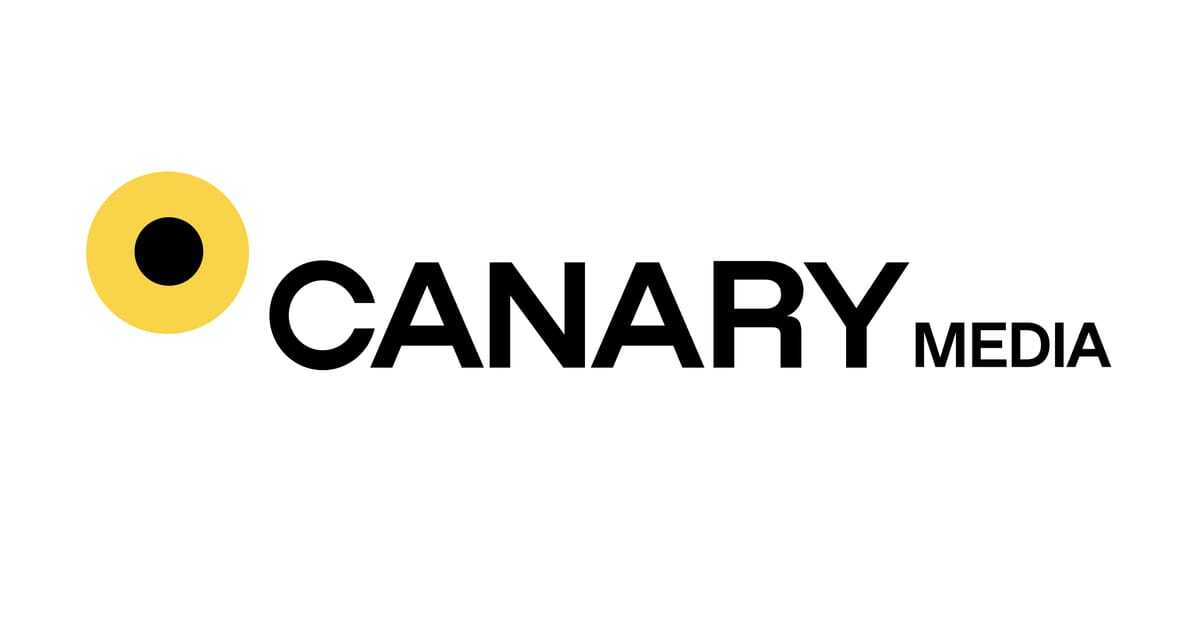 Canary media logo in type with yellow circle period.