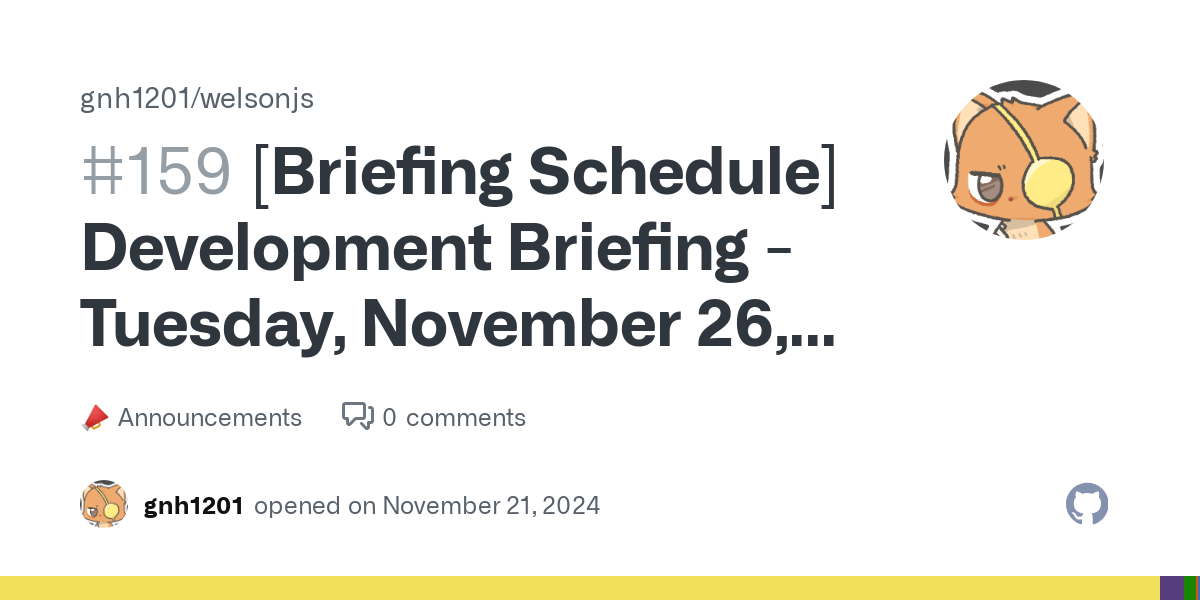 [Briefing Schedule] Development Briefing - Tuesday, November 26, 2024 English [Briefing Schedule Announcement] You are invited to our upcoming development briefing, which will be conducted in both ...