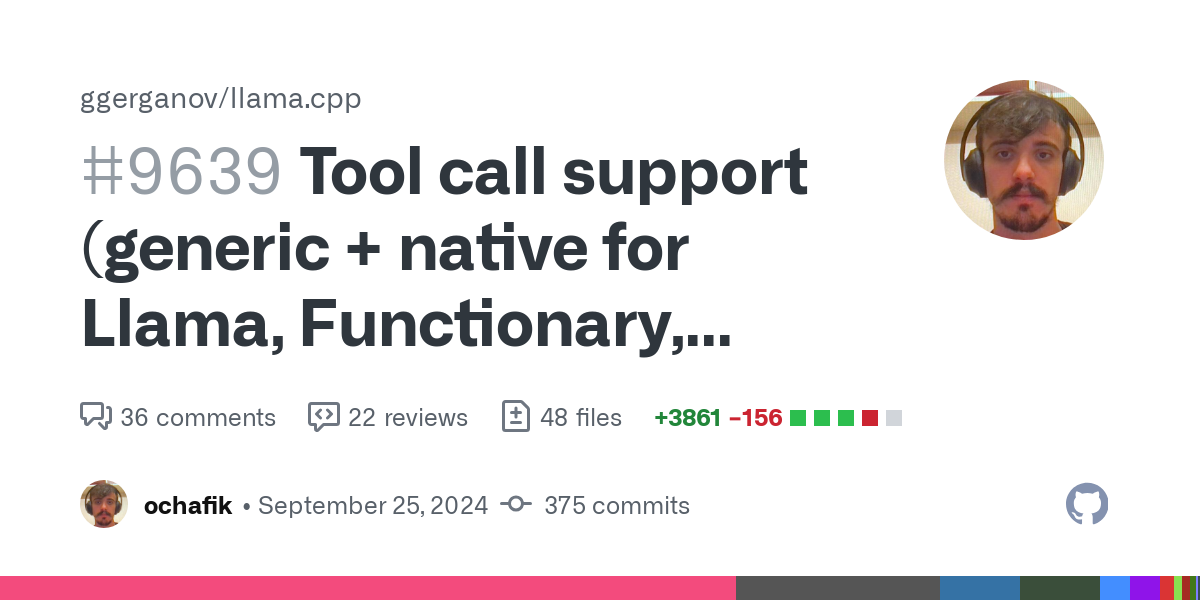 This supersedes #6389 (now using a fully C++ approach), #5695 (first attempt at supporting Functionary) and #9592 (more recent Python wrapper).
Which models are supported (in their native style)?
W...