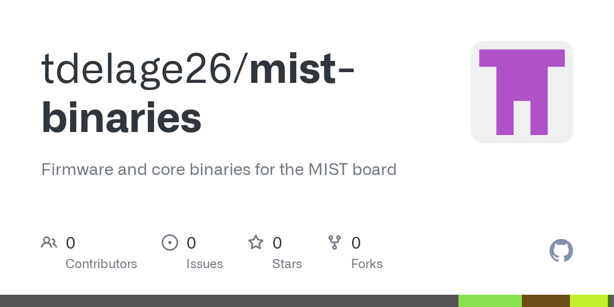 Firmware and core binaries for the MIST board. Contribute to tdelage26/mist-binaries development by creating an account on GitHub.