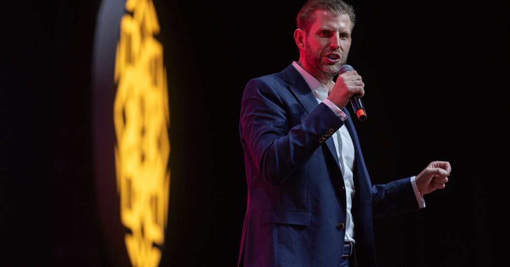 Eric Trump is listed as the chief strategy officer of the new Bitcoin-mining company.