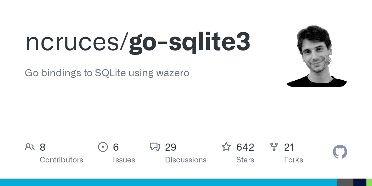 Go bindings to SQLite using wazero. Contribute to ncruces/go-sqlite3 development by creating an account on GitHub.