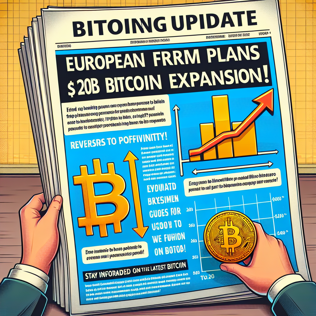 Bitcoin Bonanza: European Firm Unveils $20B Treasury Strategy
