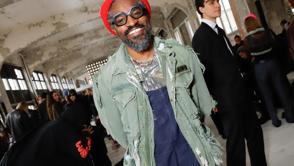 André 3000 at the Sacai Fall RTW 2025 fashion show as part of Paris Fashion Week on March 10, 2025 in Paris, France.