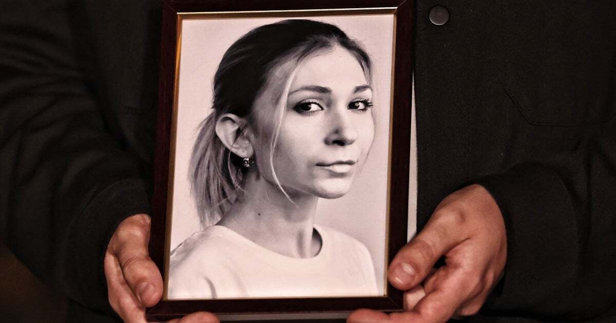 A commemoration Ukrainian journalist Victoria Roshchyna who died in Russian captivity, Maidan Nezalezhnosti (Independence Square) in Kyiv, Ukraine, October 11, 2024.
