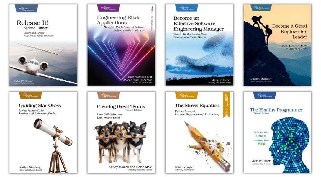 banner featuring PragProg books related to people, teams, and releasing software