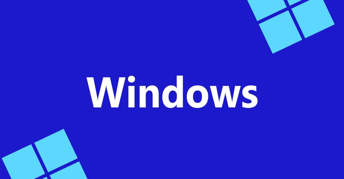 An image showing the Windows logo on a blue background
