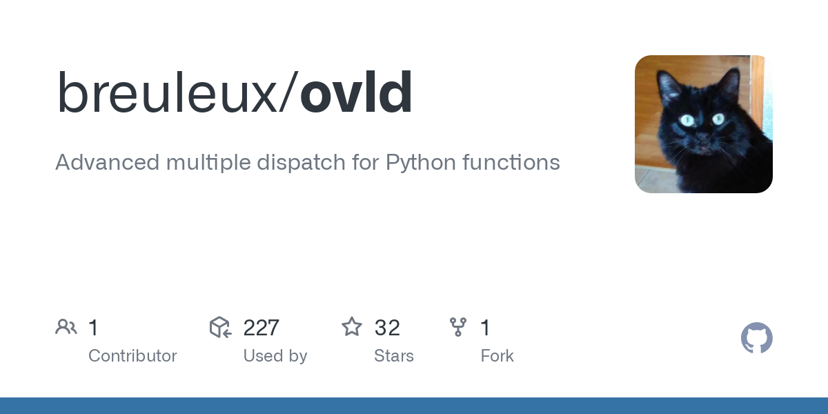 Advanced multiple dispatch for Python functions. Contribute to breuleux/ovld development by creating an account on GitHub.