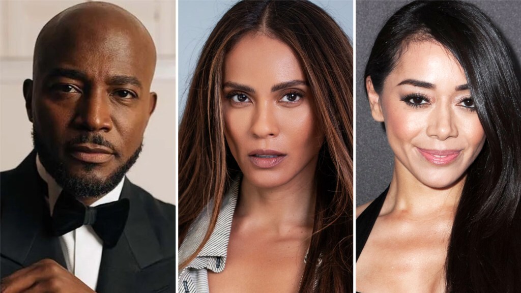Headshots of Tate Diggs, Lesley-Ann Brandt and Aimee Garcia