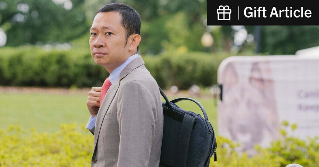 He Tianying outside the White House on May 23. Mr. He is a member of an advisory body that seeks to broaden the Communist Party’s influence and solicit support from influential people in Chinese society.