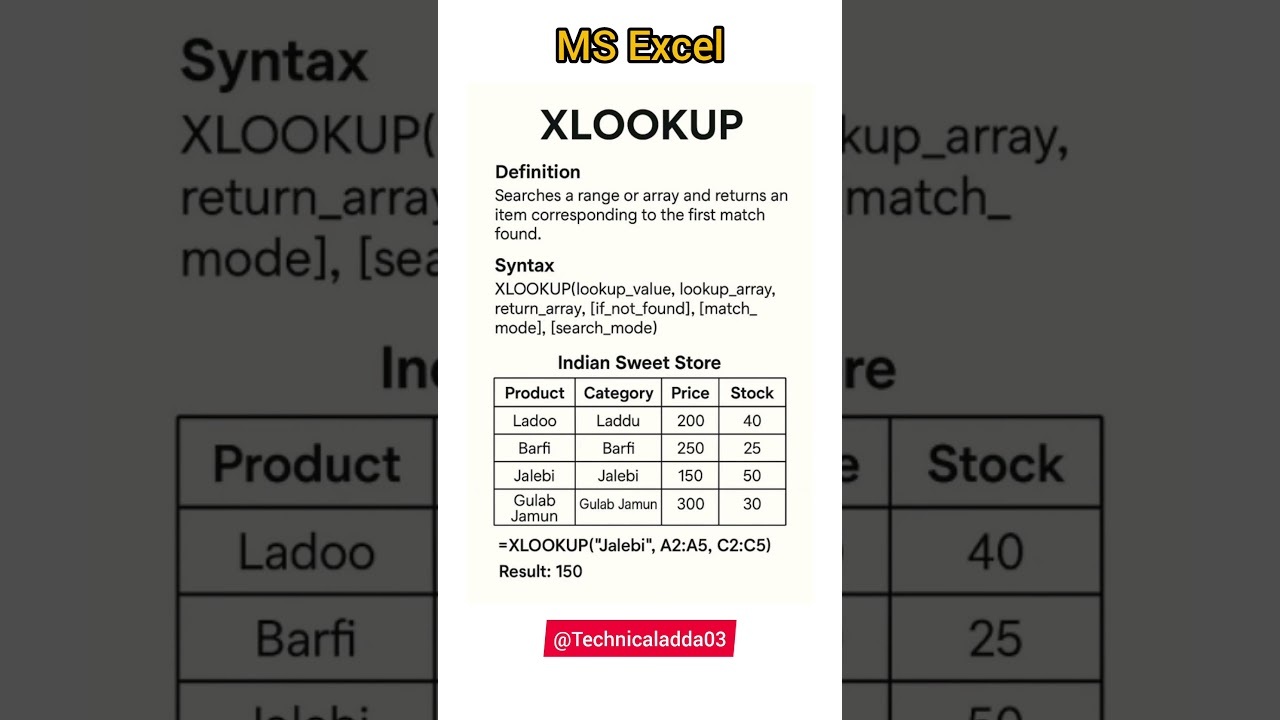 MS Excel XLOOKUP #excel #exceltips #exceltricks #exceltutorial #excelformula #msoffice