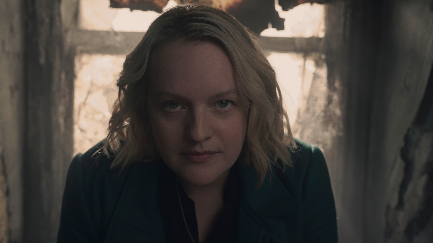 June (Elisabeth Moss) at the end of 'The Handmaid's Tale.'