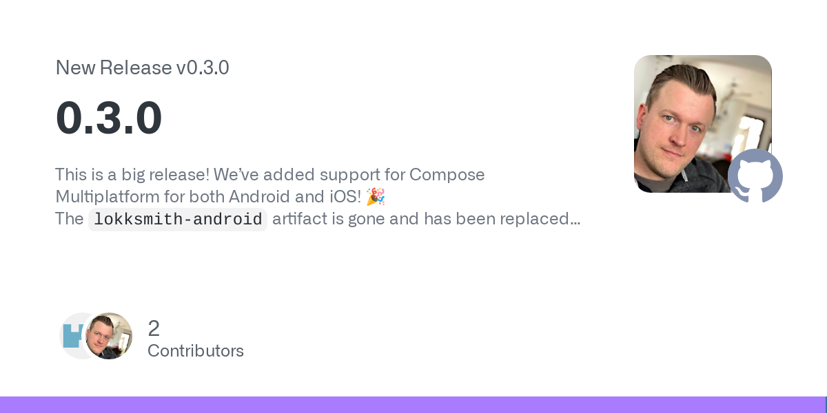 This is a big release! We’ve added support for Compose Multiplatform for both Android and iOS! 🎉
The lokksmith-android artifact is gone and has been replaced by lokksmith-compose.
We’re close to th... This is a big release! We’ve added support for Compose Multiplatform for both Android and iOS! 🎉
The lokksmith-android artifact is gone and has been replaced by lokksmith-compose.
We’re close to th...