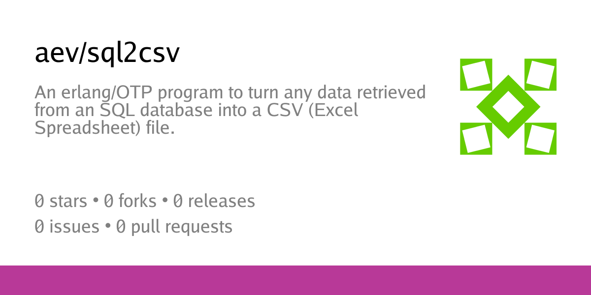 Summary card of repository aev/sql2csv