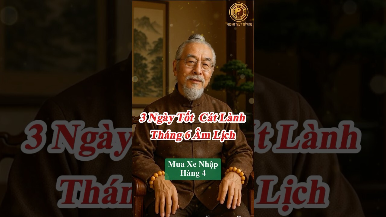 3 Ngày tốt tháng 6 âm lịch, làm gì cũng may mắn #tuvi12congiap #phongthuytuvi93 #tuvihangngay