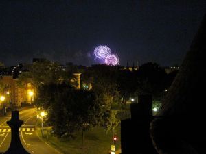 Fireworks from rooftop