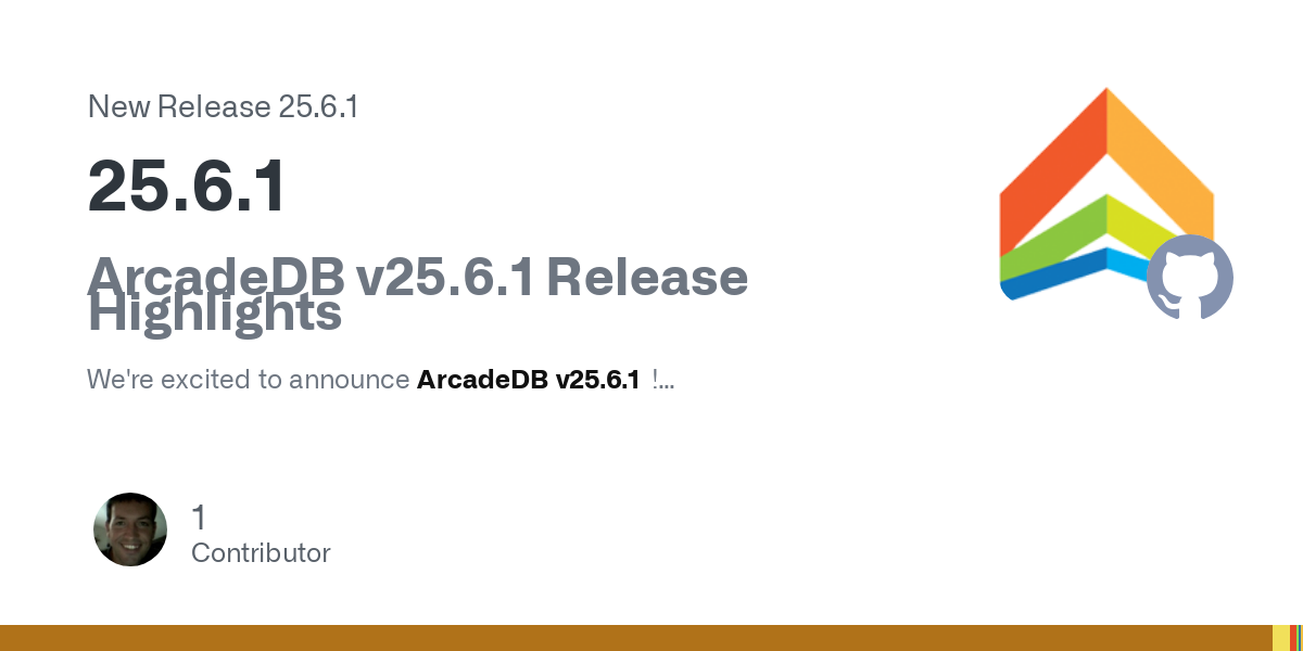 ArcadeDB v25.6.1 Release Highlights
We're excited to announce ArcadeDB v25.6.1!
This release brings significant improvements in stability, performance, and developer experience.
We've focused on en...