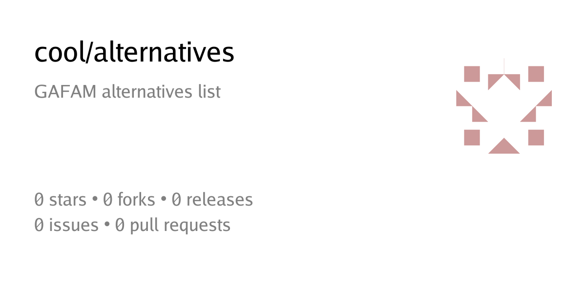 Summary card of repository cool/alternatives