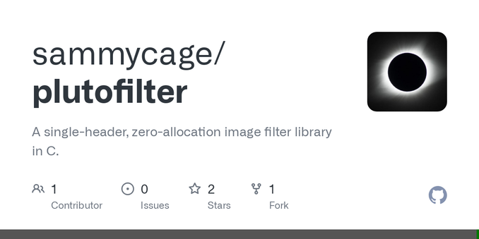A single-header, zero-allocation image filter library in C. - sammycage/plutofilter