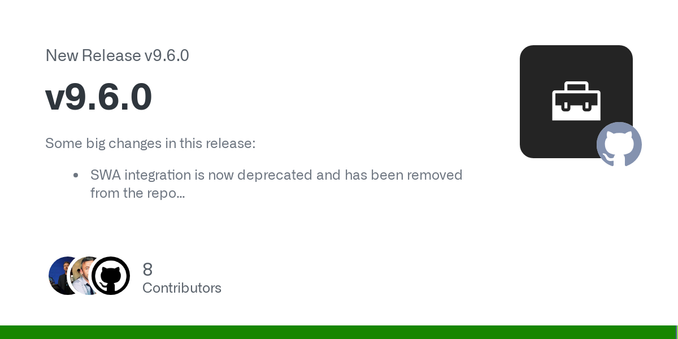 Some big changes in this release:

SWA integration is now deprecated and has been removed from the repo
Overhaul of the node.js installer pipeline so it's running npm/yarn/pnpm as resources for bet...