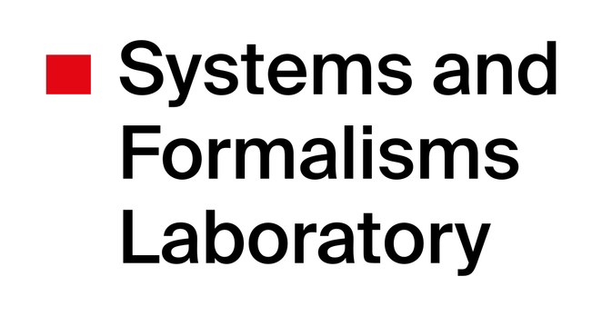 The words 'Systems and Formalisms Lab' on three lines next to a red rectangle. The words 'Systems and Formalisms Lab' on three lines next to a red rectangle.