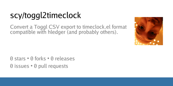 Summary card of repository scy/toggl2timeclock