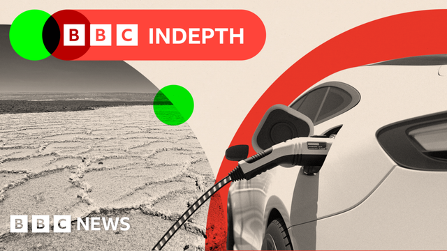 Two treated images of Salar de Atacama and a electric car charging Two treated images of Salar de Atacama and a electric car charging