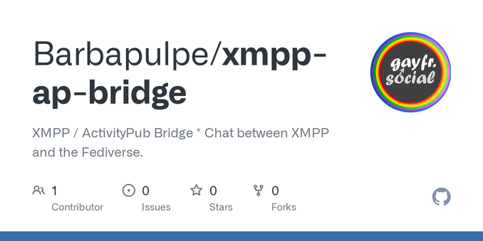 XMPP / ActivityPub Bridge * Chat between XMPP and the Fediverse. - Barbapulpe/xmpp-ap-bridge