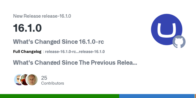 What's Changed Since 16.1.0-rc
Full Changelog: release-16.1.0-rc...release-16.1.0
What's Changed Since The Previous Release (16.0.0)
🙌 Notable Changes

V16: Retry requests after timeout by @iOverga...