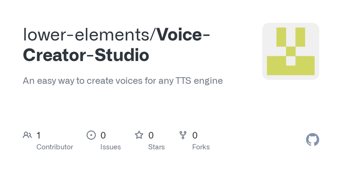 An easy way to create voices for any TTS engine. Contribute to lower-elements/Voice-Creator-Studio development by creating an account on GitHub.