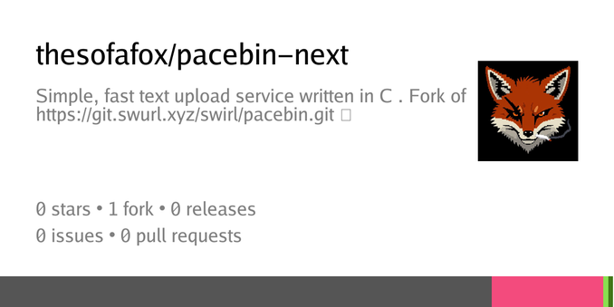 Summary card of repository thesofafox/pacebin-next
