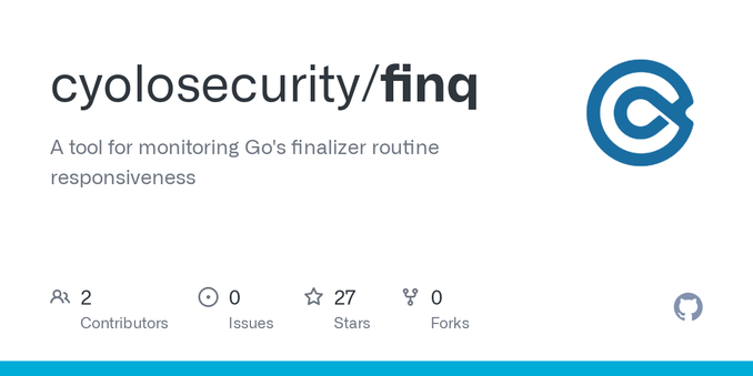 A tool for monitoring Go's finalizer routine responsiveness - cyolosecurity/finq