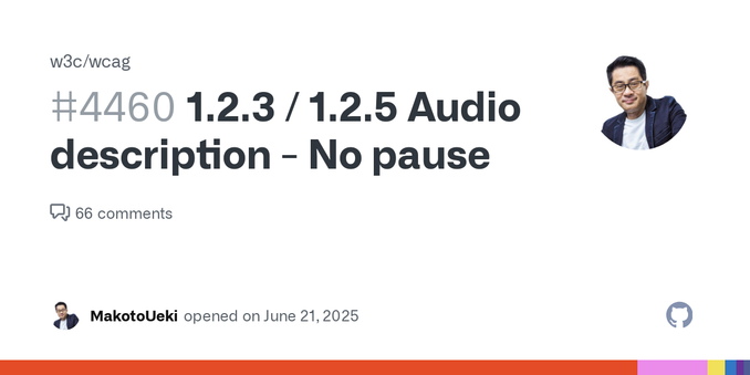If a video has no pause in dialogue to provide audio descriptions, is the video considered to meet SC 1.2.3 / 1.2.5 Audio description? Even if the content author want to provide audio descriptions ...