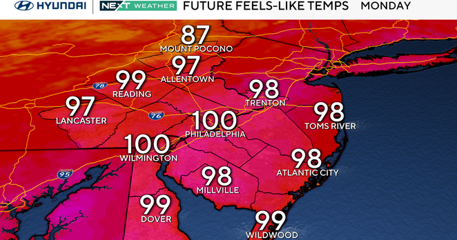Monday will be hot, humid in Philadelphia region amid another heat wave. Here's the weather forecast.