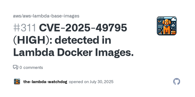 CVE Details CVE ID Severity Affected Package Installed Version Fixed Version Date Published Date of Scan CVE-2025-49795 HIGH libxml2 2.10.4-1.amzn2023.0.11 2.10.4-1.amzn2023.0.12 2025-06-16T16:15:1...