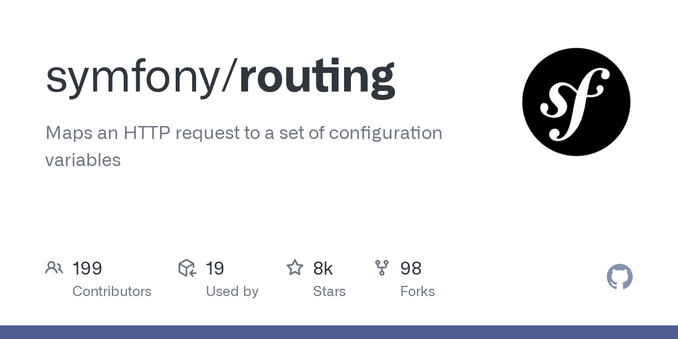 Maps an HTTP request to a set of configuration variables - symfony/routing