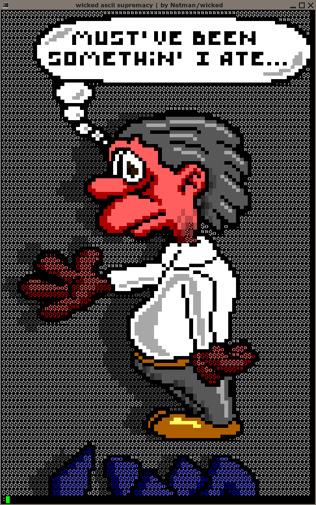 dos2ansi v1.8 rendering some random ANSI art ...