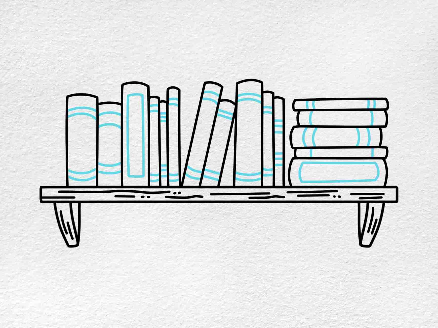 Clipart of a bookshelf.