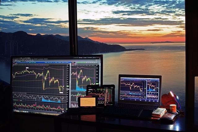 Trading dashboards on screen